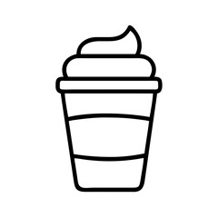 mocha cup icon, coffee day line art, coffee day icon - simple black line art icon of mocha cup, symbolizing coffee day celebrations. coffee day vector art.