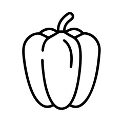 bell pepper icon, vegetarian day line art, vegetarian icon - simple black line art icon of bell pepper, or vegetarian day celebrations. vegetarian day vector art.