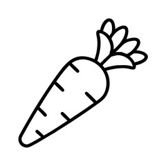 carrot icon, vegetarian day line art, vegetarian icon - simple black line art icon of carrot, or vegetarian day celebrations. vegetarian day vector art.