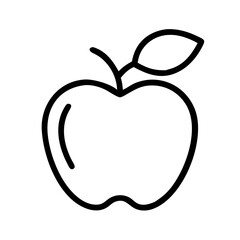 green apple icon, vegetarian day line art, vegetarian icon - simple black line art icon of green apple, or vegetarian day celebrations. vegetarian day vector art.