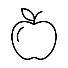 green apple icon, vegetarian day line art, vegetarian icon - simple black line art icon of green apple, or vegetarian day celebrations. vegetarian day vector art.