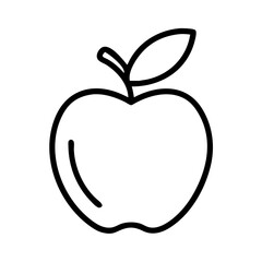 green apple icon, vegetarian day line art, vegetarian icon - simple black line art icon of green apple, or vegetarian day celebrations. vegetarian day vector art.