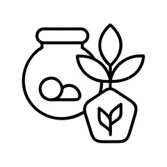 plant based protein icon icon, vegetarian day line art, vegetarian icon - simple black line art icon of plant based protein icon, or vegetarian day celebrations. vegetarian day vector art.