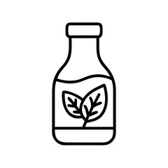 vegan salad dressing bottle icon, vegetarian day line art, vegetarian icon - simple black line art icon of vegan salad dressing bottle, or vegetarian day celebrations. vegetarian day vector art.