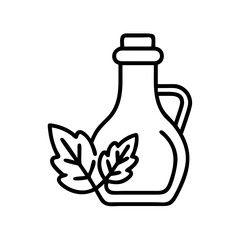 vegan salad dressing bottle icon, vegetarian day line art, vegetarian icon - simple black line art icon of vegan salad dressing bottle, or vegetarian day celebrations. vegetarian day vector art.