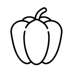 bell pepper icon, vegetarian day line art, vegetarian icon - simple black line art icon of bell pepper, or vegetarian day celebrations. vegetarian day vector art.