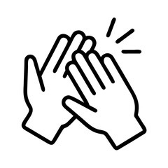 hands clapping icon, teachers’ day line art, teachers day icon - simple black line art icon of hands clapping, for teachers’ day celebrations. teachers day vector art.