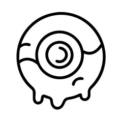 eyeball icon, halloween line art, halloween icon - simple black line art icon of eyeball, symbolizing topic celebrations. topic vector art.