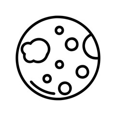 full moon icon, halloween line art, halloween icon - simple black line art icon of full moon, symbolizing topic celebrations. topic vector art.