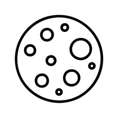 full moon icon, halloween line art, halloween icon - simple black line art icon of full moon, symbolizing topic celebrations. topic vector art.