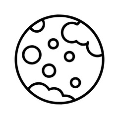 full moon icon, halloween line art, halloween icon - simple black line art icon of full moon, symbolizing topic celebrations. topic vector art.