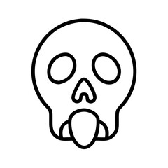 screaming skull icon, halloween line art, halloween icon - simple black line art icon of screaming skull, symbolizing topic celebrations. topic vector art.
