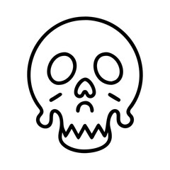 screaming skull icon, halloween line art, halloween icon - simple black line art icon of screaming skull, symbolizing topic celebrations. topic vector art.