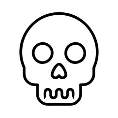 skull icon, halloween line art, halloween icon - simple black line art icon of skull, symbolizing topic celebrations. topic vector art.