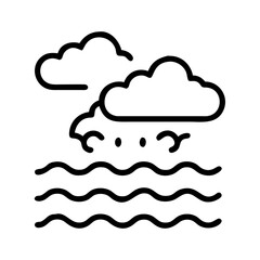 spooky fog icon, halloween line art, halloween icon - simple black line art icon of spooky fog, symbolizing topic celebrations. topic vector art.