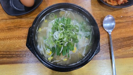 Korean food. Bean Sprout and Rice Soup