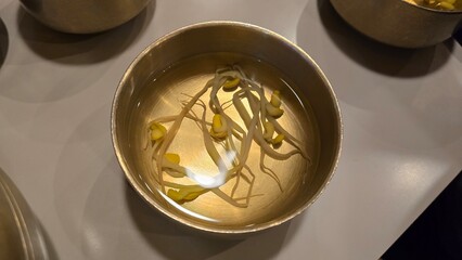 Korean traditional food. bean sprouts soup