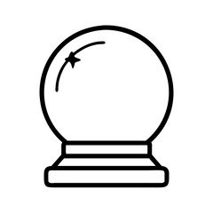 witch s crystal ball icon, halloween line art, halloween icon - simple black line art icon of witch s crystal ball, symbolizing topic celebrations. topic vector art.