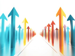 Colorful Arrows on City Street