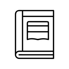 Fototapeta premium hajj organizer book icon, hajj line art, hajj icon - simple black line art icon of hajj organizer book, symbolizing Hajj celebrations. Hajj vector art.