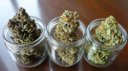 Marijuana in glass jars