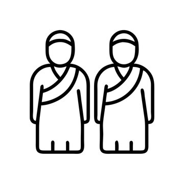 two monks outline style clip art preview