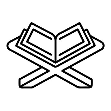 open quran on rehal outline clip art preview