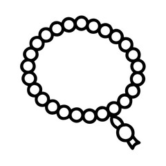 tasbih prayer beads icon, hajj line art, hajj icon - simple black line art icon of tasbih prayer beads, symbolizing Hajj celebrations. Hajj vector art.