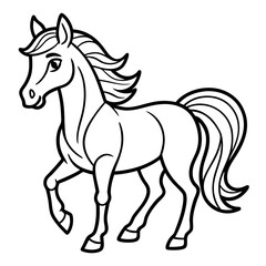 Fototapeta premium Coloring page with horse 