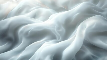 Obraz premium Soft, flowing white fabric creating a serene and ethereal atmosphere.