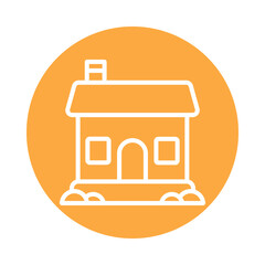 Home vector Circle Outline Icon. Eps 10 File