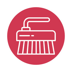 Cleaning Brush vector Circle Outline Icon. Eps 10 File