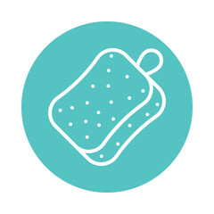 Bath Sponge vector Circle Outline Icon. Eps 10 File