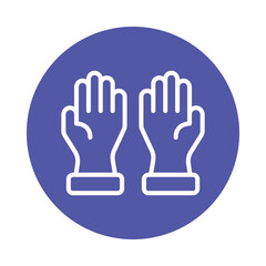 Obraz premium Glove vector Circle Outline Icon. Eps 10 File