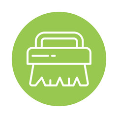Cleaning Brush vector Circle Outline Icon. Eps 10 File