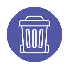 Dustbin vector Circle Outline Icon. Eps 10 File
