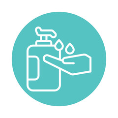 Liquid Soap vector Circle Outline Icon. Eps 10 File