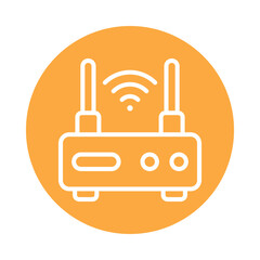 Router vector Circle Outline Icon. Eps 10 File