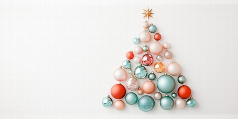 Glass christmas tree display festive home decor shimmering ornaments holiday spirit design concept