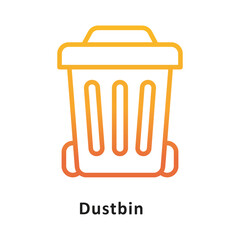Dustbin Vector Gradient Outline Icon. Eps 10 File