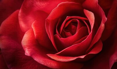 Fototapeta premium A close-up of a vibrant red rose showcasing its intricate petals.