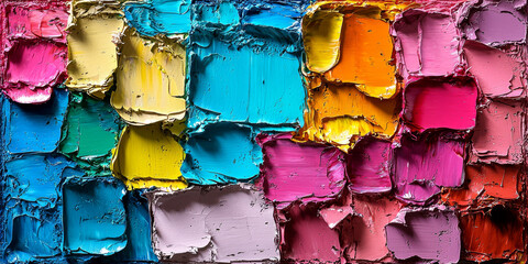  Vibrant Palette of Acrylic Paints on Canvas