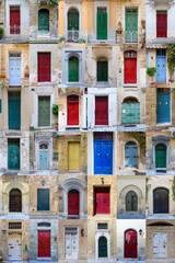 Multicoloured door in Valletta, Malta