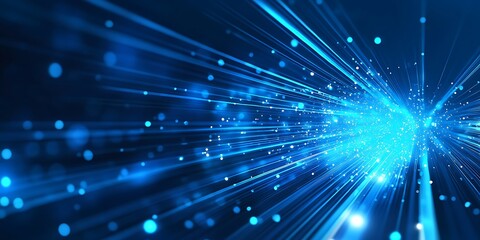 Naklejka premium Abstract Futuristic Technology Background High speed data streams,glowing particles