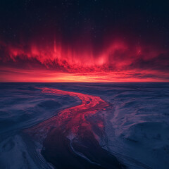 Stunning Aurora Over Serene Winter Landscape