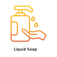 Liquaid Soap Vector Gradient Outline Icon. Eps 10 File