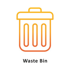waster Bin Vector Gradient Outline Icon. Eps 10 File