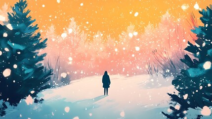 Winter Wonderland A Serene Stroll Through a Snow Covered Forest Perfect for Christmas Cards,Holiday Decorations,and Winter Themed Designs