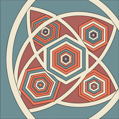 Complex geometric fractals with concentric hexagons