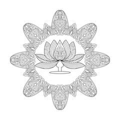 Graceful gestures mandala coloring book page for Kids